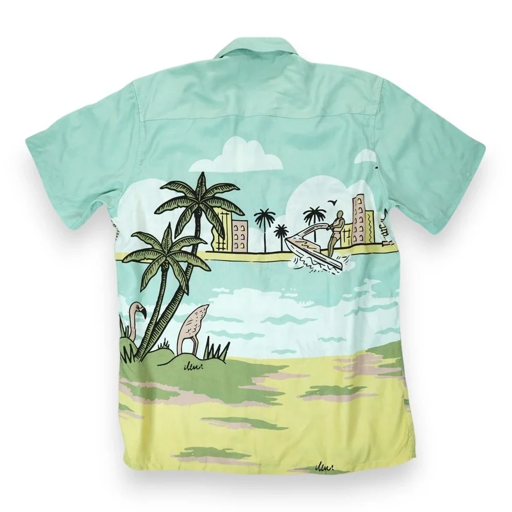 DUVIN Men's Aloha Shirt Small Hawaiian Shirt Short‎ Sleeve Button Up